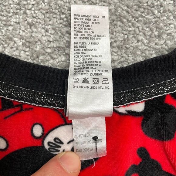 Disney Mickey Mouse Sleepwear Shirt Women XL Red Henley Long Sleeve Pajama Top - Picture 5 of 11